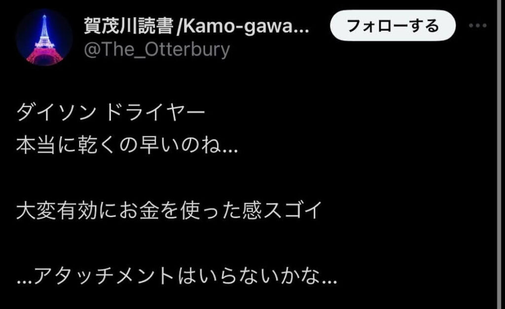 ダイソンドライヤー 後悔