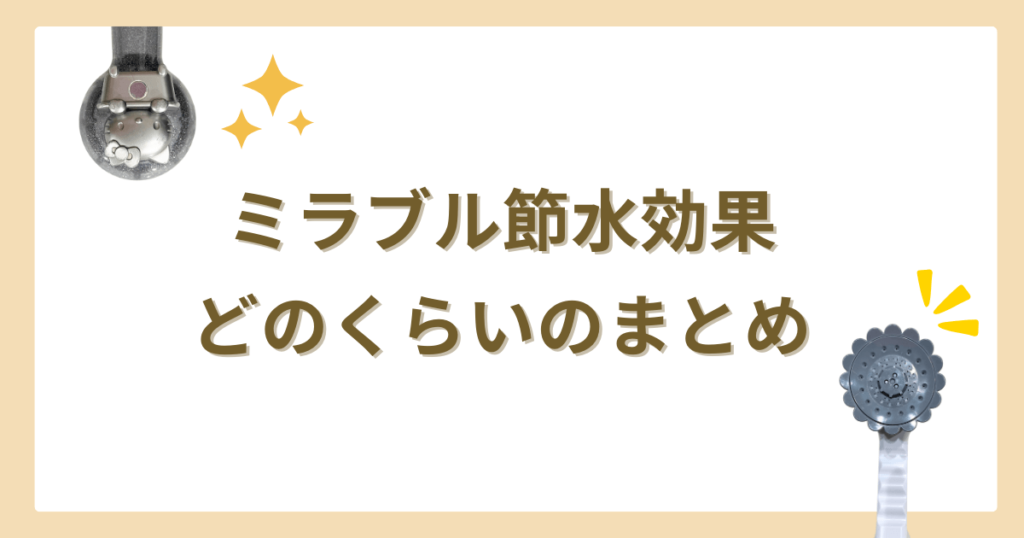 ミラブル　節水効果　どれくらい