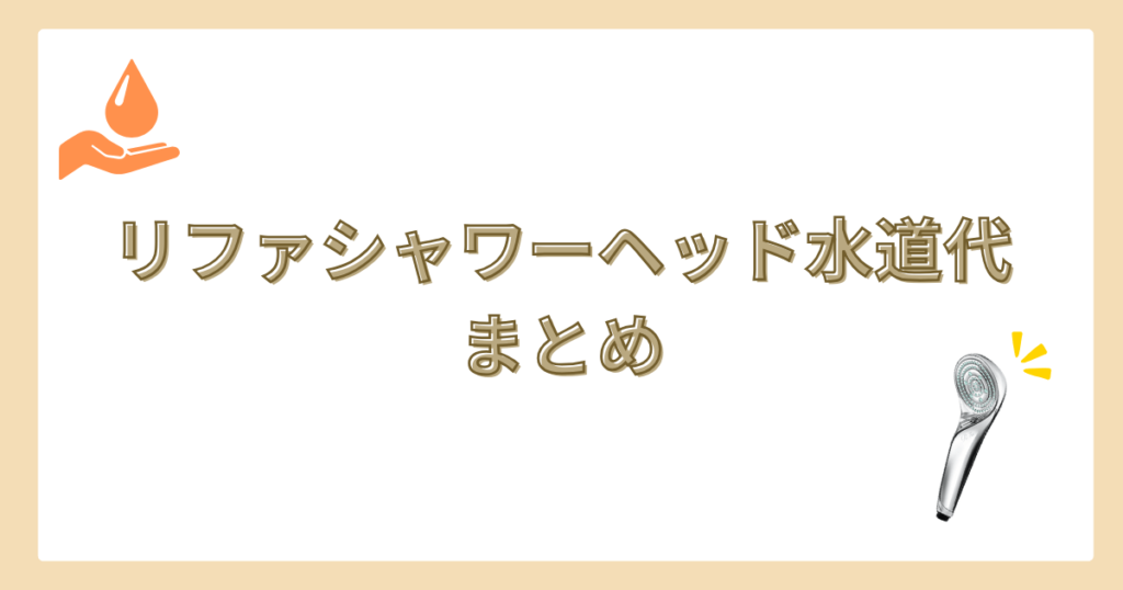 リファシャワーヘッド　水道代